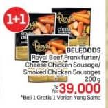 Promo Harga Belfoods Royal Sausages Beef Frankfurter, Cheese Chicken, Smoked Chicken 200 gr - LotteMart