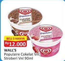 Promo Harga Walls Populaire Chocolate Vanilla, Strawberry Vanilla 90 ml - Alfamart