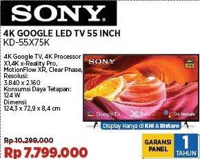 Promo Harga Sony X75K Ultra HD 4K High Dynamic Range (HDR) Smart TV (Google TV) KD-55X75K 55 Inch  - COURTS