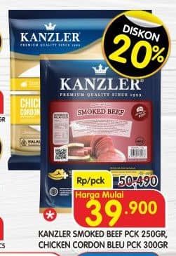 Promo Harga Kanzler Smoked Beef Roll/Kanzler Chicken Cordon Bleu   - Superindo