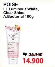 Promo Harga Poise Facial Foam Clear Shine, Luminous White, Anti Bacterial 100 gr - Alfamart