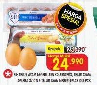 Promo Harga SIH Telur Ayam Negeri Rendah Kolesterol, Omega 3, Emas 10 pcs - Superindo
