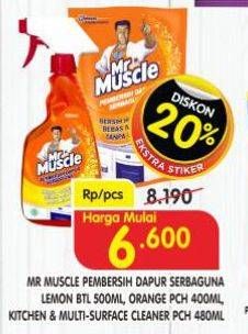 Promo Harga Mr Muscle Pembersih Dapur Serbaguna Lemon/Orange  - Superindo