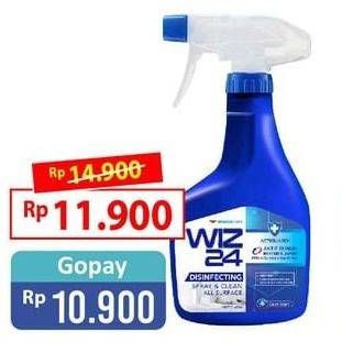 Promo Harga WIZ 24 Disinfecting Spray and Clean All Surface Clean 450 ml - Alfamart
