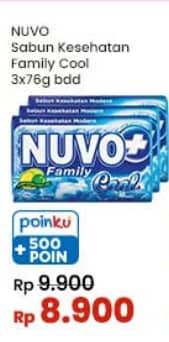 Promo Harga Nuvo Family Bar Soap Active Cool per 3 pcs 76 gr - Indomaret