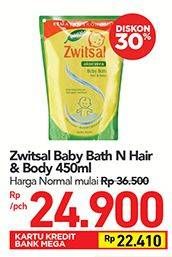 Promo Harga ZWITSAL Natural Baby Bath Hair Body 450 ml - Carrefour