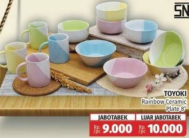 Promo Harga TOYOKI Ceramic Bowl Rainbow Plate 8"  - Lotte Grosir