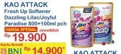 Promo Harga ATTACK Fresh Up Softener Dazzling Lilac, Joyful Paradise 800 ml - Indomaret
