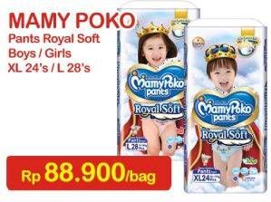 Promo Harga Mamy Poko Pants Royal Soft L28, XL24  - Indomaret