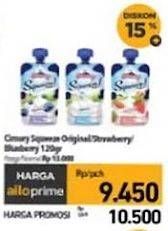Promo Harga Cimory Squeeze Yogurt Original, Strawberry, Blueberry 120 gr - Carrefour