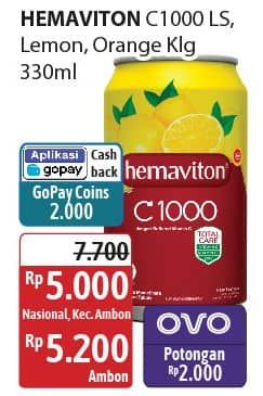 Promo Harga Hemaviton C1000 Lemon, Orange 330 ml - Alfamidi
