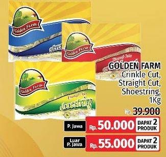 Promo Harga GOLDEN FARM French Fries Crinkle, Straight, Shoestring 1000 gr - LotteMart