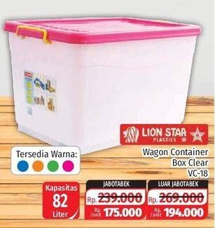Promo Harga LION STAR Wagon Container VC-18 82 ltr - Lotte Grosir