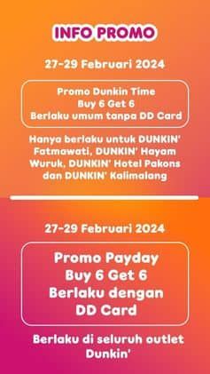 Promo Harga Info Promo  - Dunkin Donuts