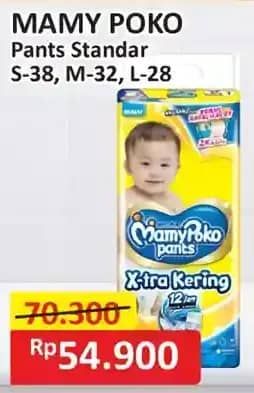 Promo Harga Mamy Poko Pants Xtra Kering S38, M32, L28 28 pcs - Alfamart
