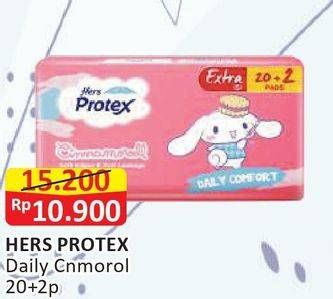 Promo Harga Hers Protex Daily Comfort Wing 23, 5cm 22 pcs - Alfamart