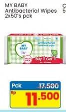 Promo Harga My Baby Wipes Antibacterial 50 pcs - Indomaret