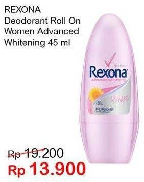 Promo Harga REXONA Deo Roll On Advanced White 45 ml - Indomaret