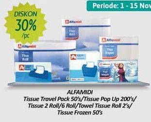 Promo Harga ALFAMIDI Tissue Travel Pack, Tissue Pop Up, Tissue Roll, Towel Tissue, Tissue Frozen    - Alfamidi