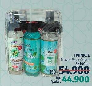 Promo Harga TWINKLE Travel Kit Covid per 3 botol 100 ml - LotteMart