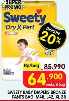 Promo Harga Sweety Bronze Pants Dry X-Pert M48, L42, XL38 38 pcs - Superindo