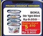 Promo Harga BIOKUL Stir Yogurt 80 gr - Hypermart