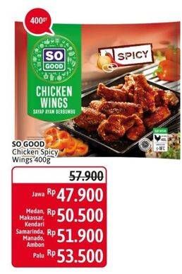 Promo Harga SO GOOD Spicy Wing 400 gr - Alfamidi