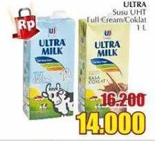Promo Harga ULTRA MILK Susu UHT Full Cream, Chocolate 1 ltr - Giant