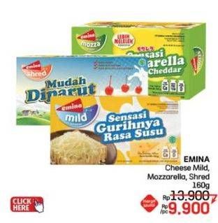 Promo Harga Emina Cheddar Cheese Mild, Mozza, Shred 160 gr - LotteMart