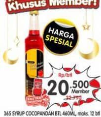 Promo Harga 365 Syrup Cocopandan 460 ml - Superindo