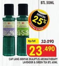 Promo Harga Cap Lang Minyak Ekaliptus Aromatherapy Lavender, Green Tea 60 ml - Superindo