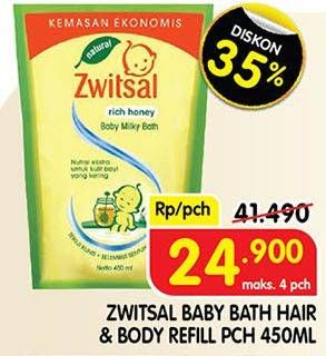 Promo Harga ZWITSAL Natural Baby Bath 2 In 1 450 ml - Superindo