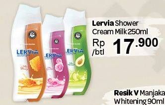 Promo Harga LERVIA Shower Cream Milk 250 ml - Carrefour