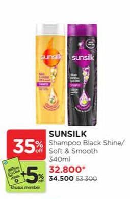 Promo Harga Sunsilk Shampoo Black Shine, Soft Smooth 340 ml - Watsons