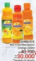 Promo Harga Sunquick Minuman Sari Buah Mixed Fruits, Mandarin, Orange 330 ml - LotteMart