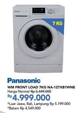 Promo Harga PANASONIC NA-127XB1WNE | Washing Machine Front Load 7kg  - Carrefour