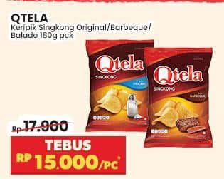 Promo Harga Qtela Keripik Singkong Original, Barbeque, Balado 185 gr - Indomaret