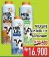 Promo Harga MILK LIFE Fresh Milk All Variants 1 ltr - Hypermart