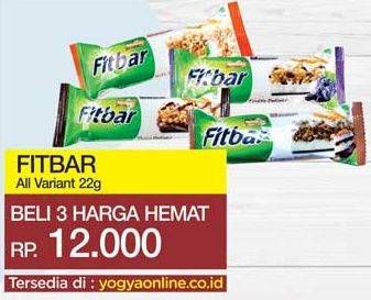 Promo Harga FITBAR Makanan Ringan Sehat Chocolate, Fruits, Nuts Delight, Tiramisu Delight 22 gr - Yogya