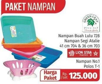Promo Harga GREEN LEAF Nampan Segi Atalie + LION STAR Nampan  - Lotte Grosir