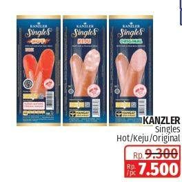 Promo Harga KANZLER Sosis Single Hot, Keju, Original 65 gr - Lotte Grosir