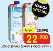 Promo Harga LACTASOY Soya Milk Chocolate, Original 1000 ml - Superindo