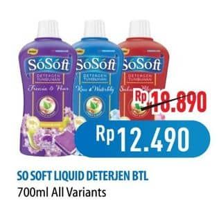 Promo Harga Sosoft Deterjen Cair All Variants 700 ml - Hypermart