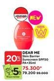 Promo Harga Dear Me Beauty Skin Barrier Sunscreen SPF50 PA+ 35 ml - Watsons