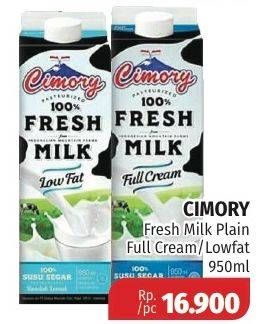 Promo Harga CIMORY Fresh Milk Plain, Full Cream, Low Fat 950 ml - Lotte Grosir