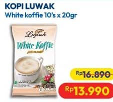Promo Harga Luwak White Koffie Original per 10 sachet 20 gr - Hypermart