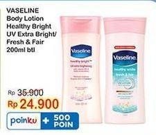 Promo Harga Vaseline Body Lotion UV Extra Brightening, Fresh Fair Cooling UV 200 ml - Indomaret