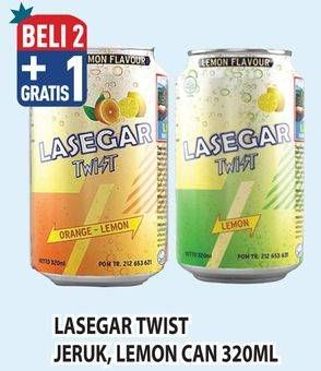 Promo Harga Lasegar Twist Larutan Penyegar Jeruk Nipis, Lemon 320 ml - Hypermart