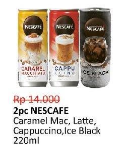Promo Harga Nescafe Ready to Drink Cappucino, Caramel Macchiato, Ice Black, Latte 220 ml - Alfamidi
