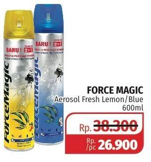 Promo Harga FORCE MAGIC Insektisida Spray Lemon, Blue 600 ml - Lotte Grosir